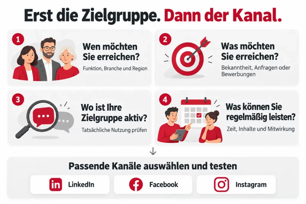Grafik So finden Sie den richtigen B2B Social Media Kanal